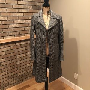 DKNY Grey Chevron Peacoat